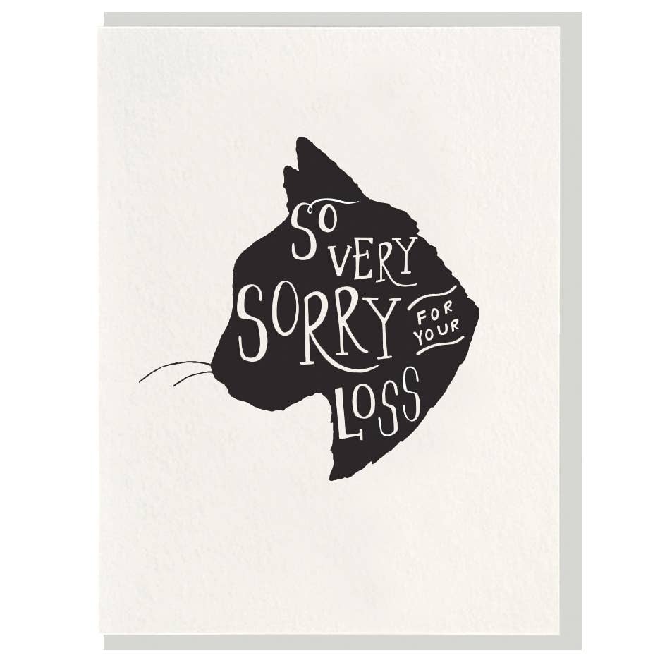 So Very Sorry Cat Letterpress Sympathy Pet Card