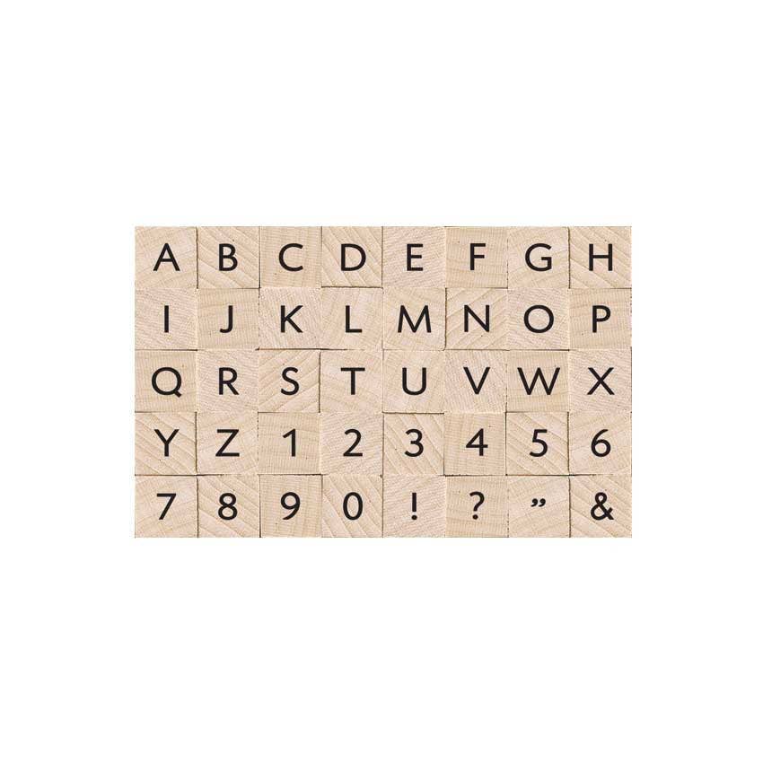 Essential Uppercase Letters & Numbers Rubber Stamp Set - Bosc Paper Supply Co.