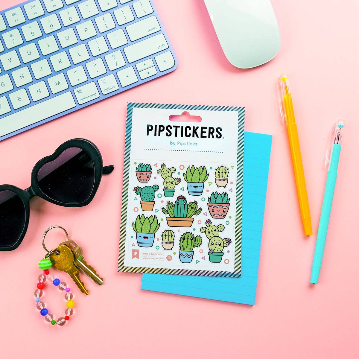 Smiling Succulents Holographic Sticker Sheet