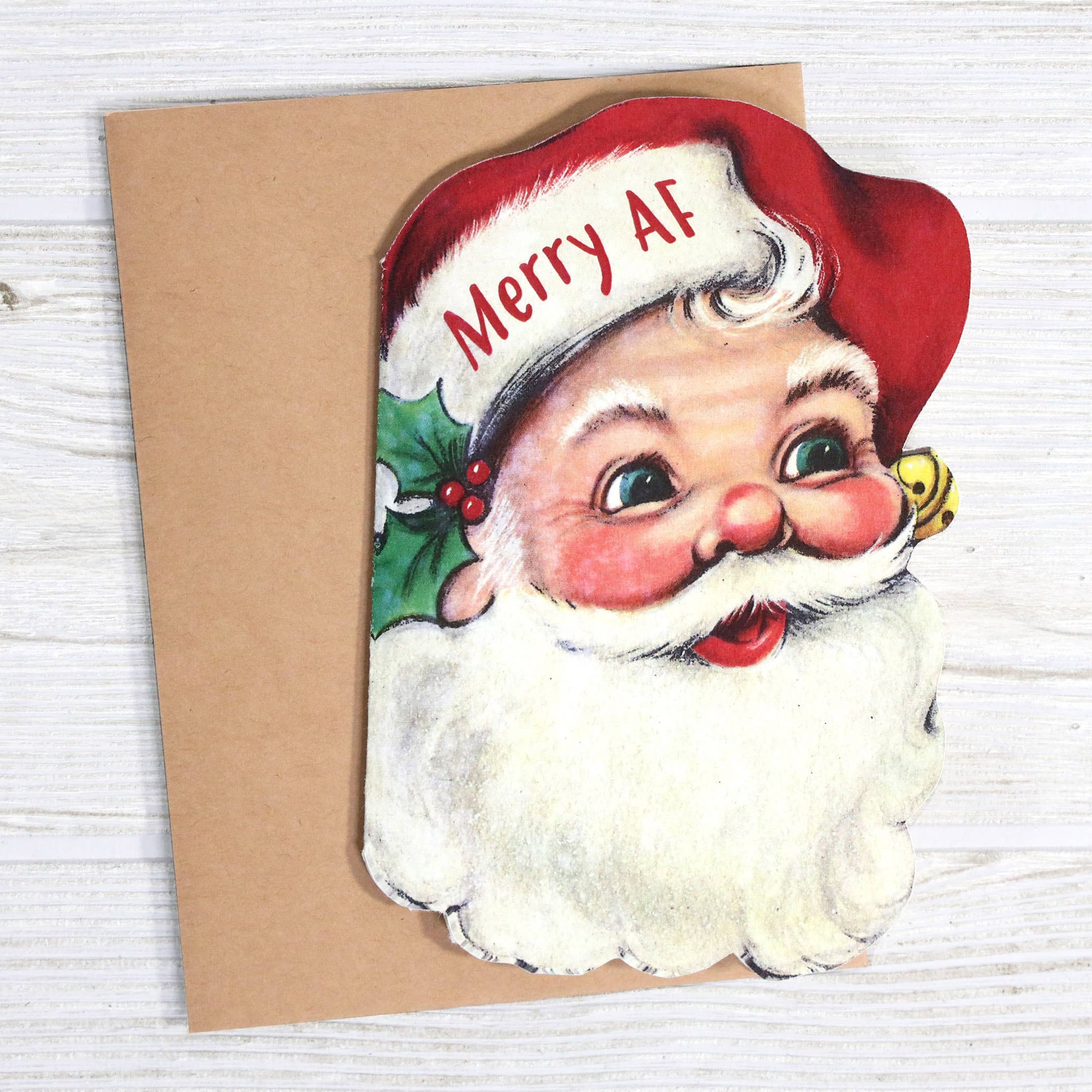 Merry AF Funny Santa Christmas Card
