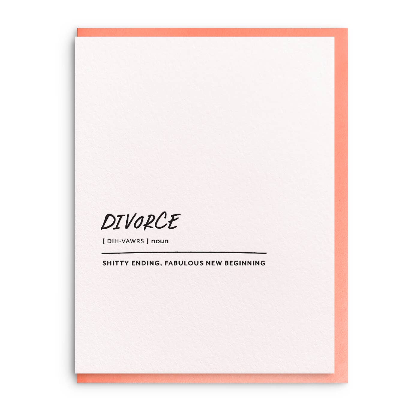 Divorce Letterpress Sympathy Greeting Card - Bosc Paper Supply Co.