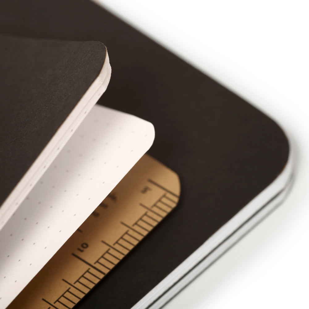 Pitch Black Memo Book - Dot-Graph Notebooks (3-Pack)
