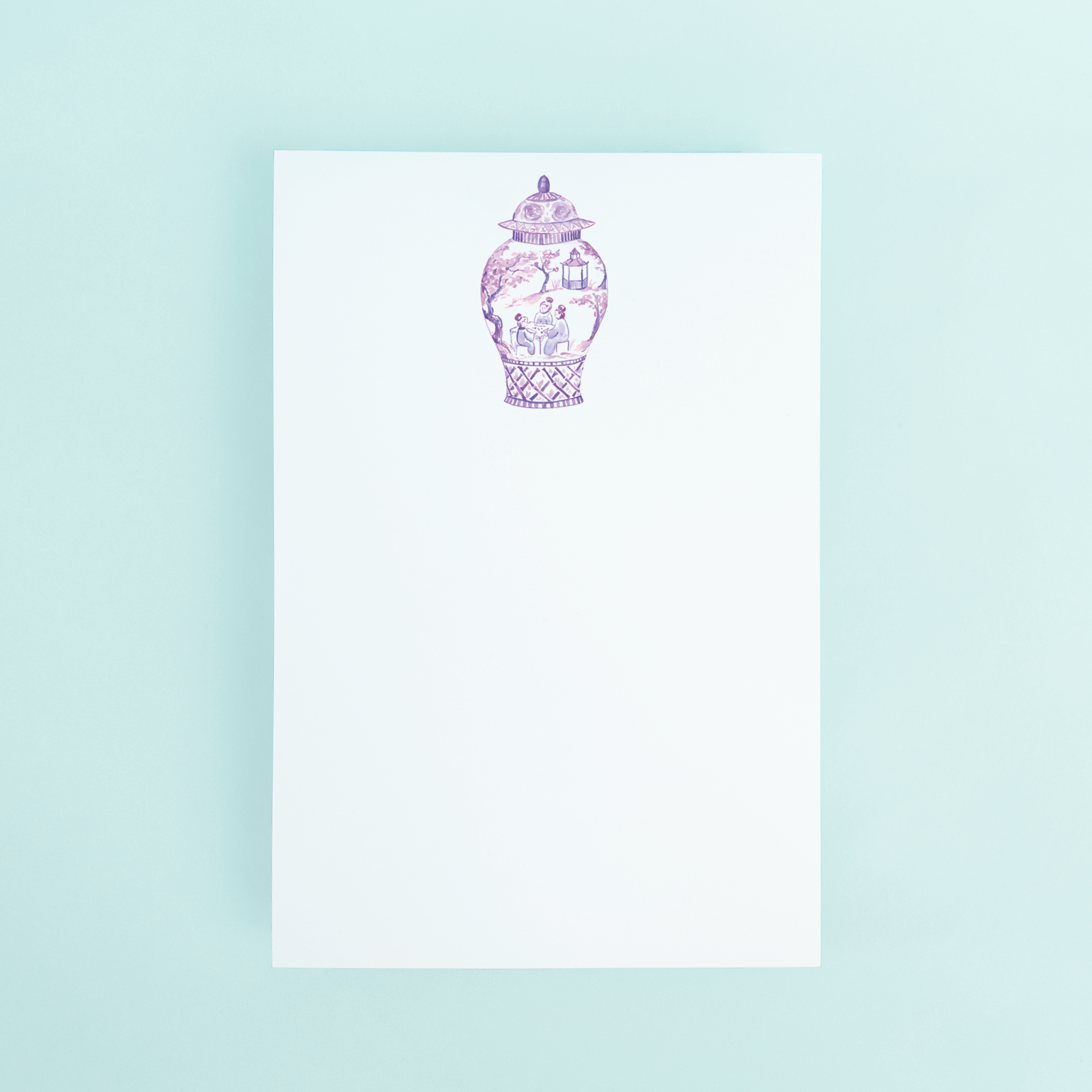 Purple Mahjong Ginger Jar Notepad