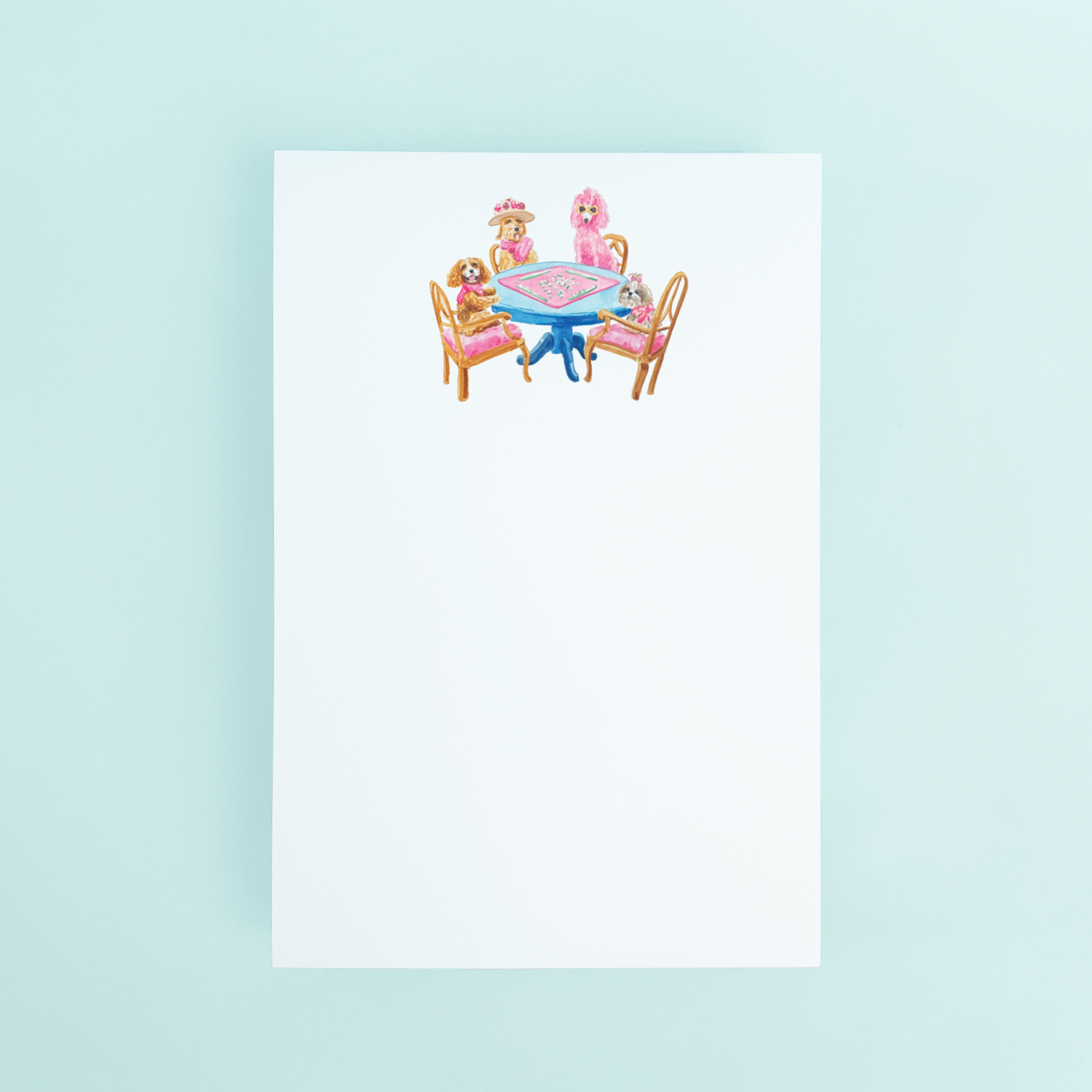 Dogs Playing Mahjong Notepad