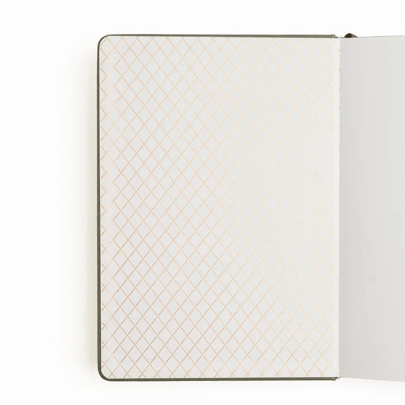The Writer’s Desk Notebook patterned inside cover and white pages