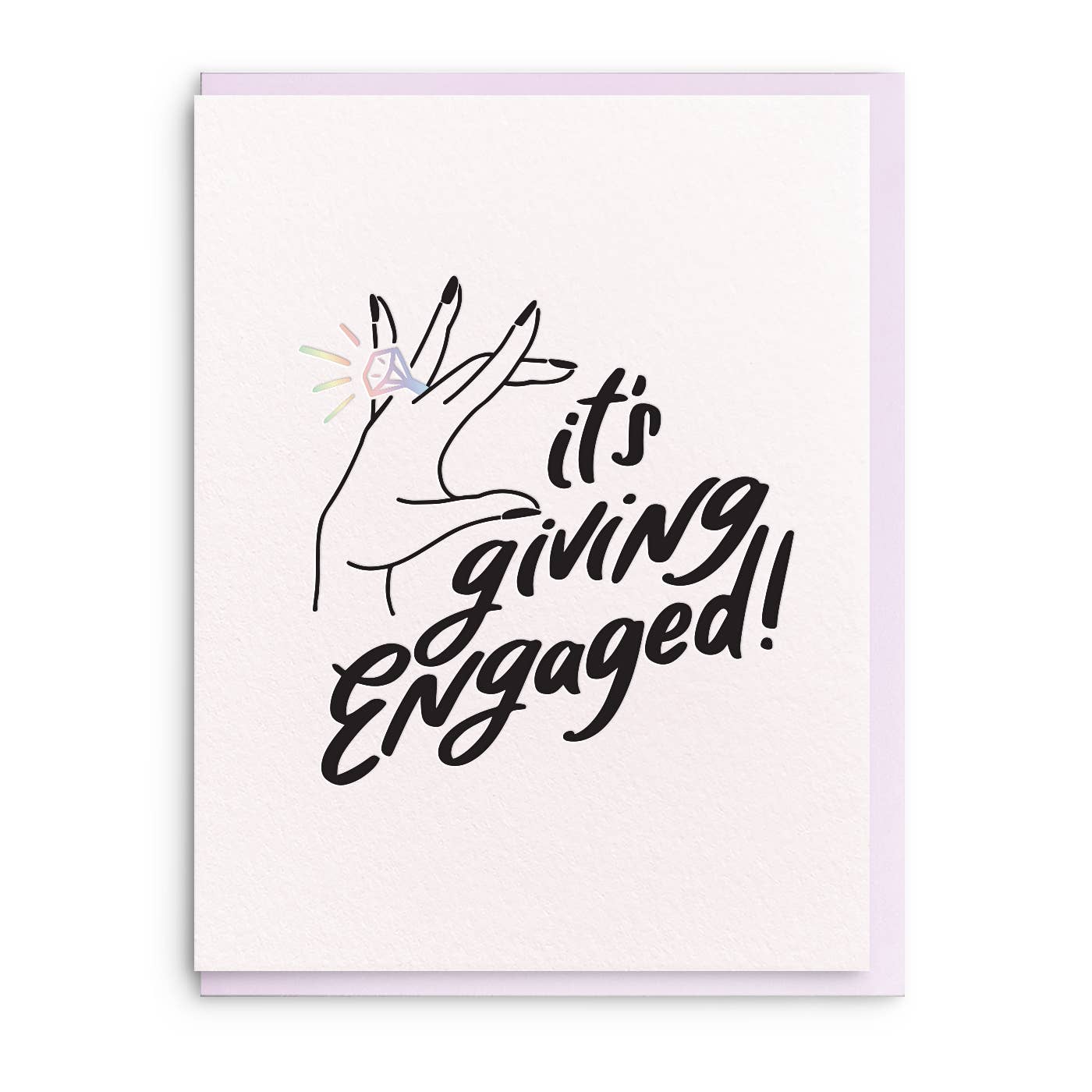 Giving Engaged Letterpress Engagement Greeting Card