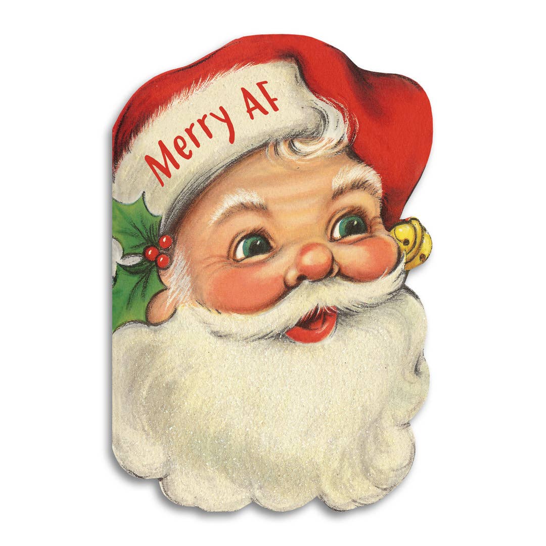 Merry AF Funny Santa Christmas Card