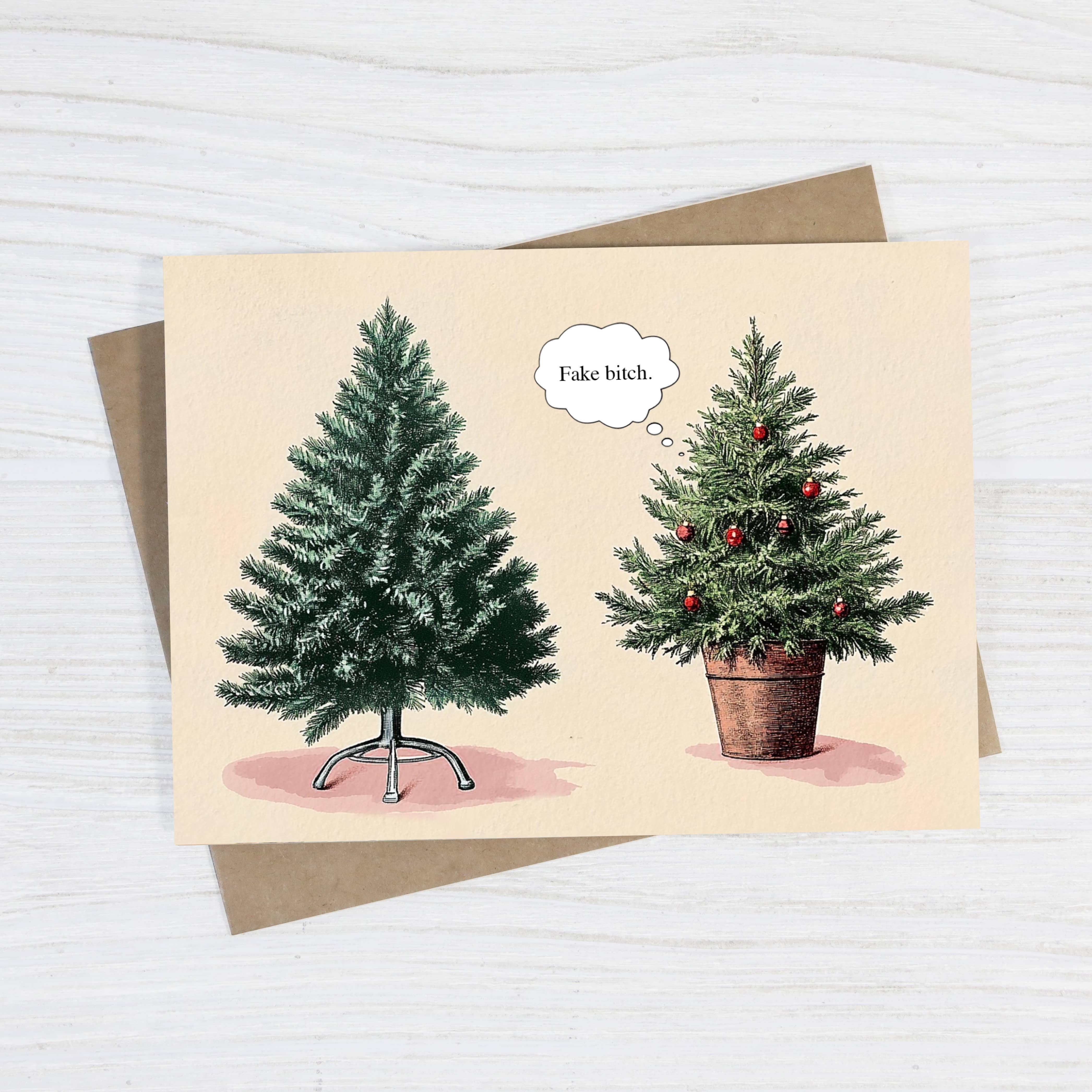 Fake Bitch Funny Christmas Card