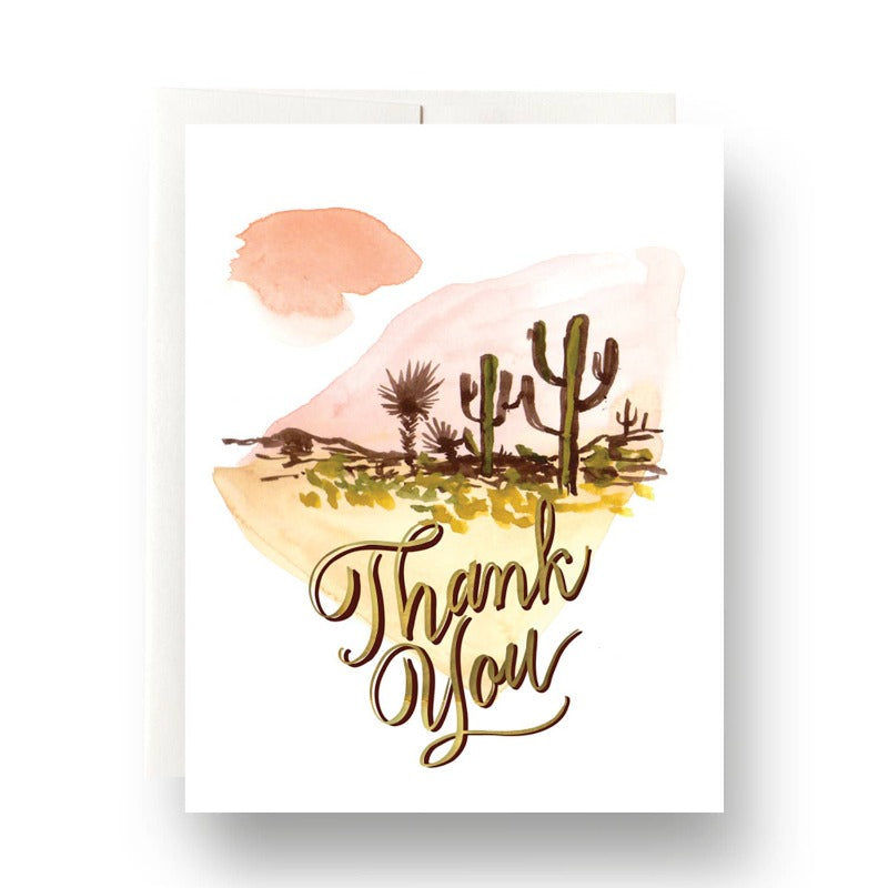 Abstract Cactus Thank You Card Box Set - Bosc Paper Supply Co.