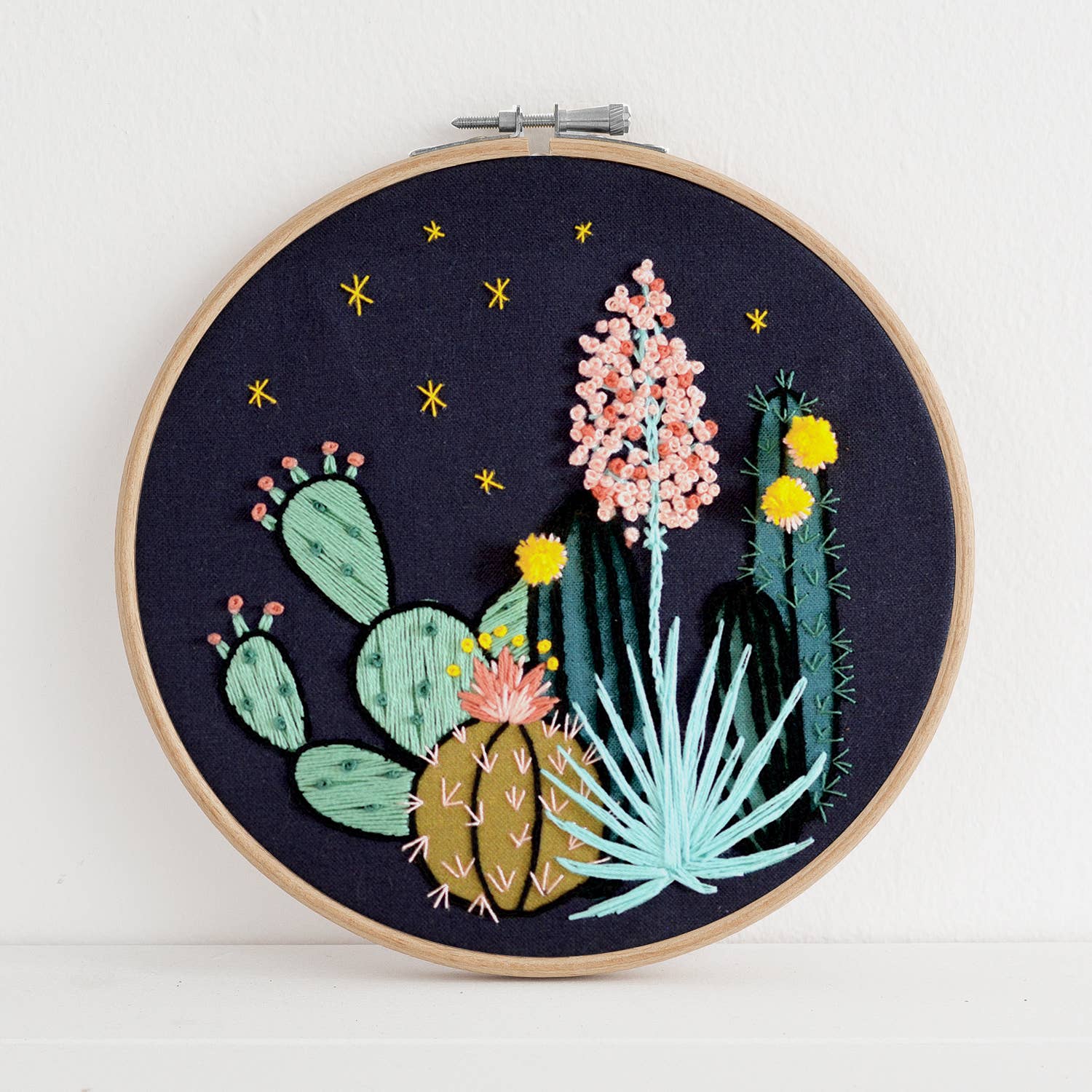 Night Cactus Premium Embroidery Kit