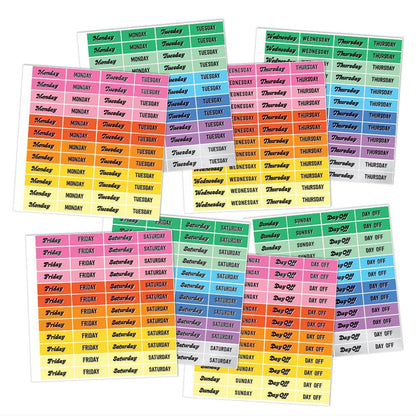 Colorful Week (8ct) Stickers - Bosc Paper Supply Co.