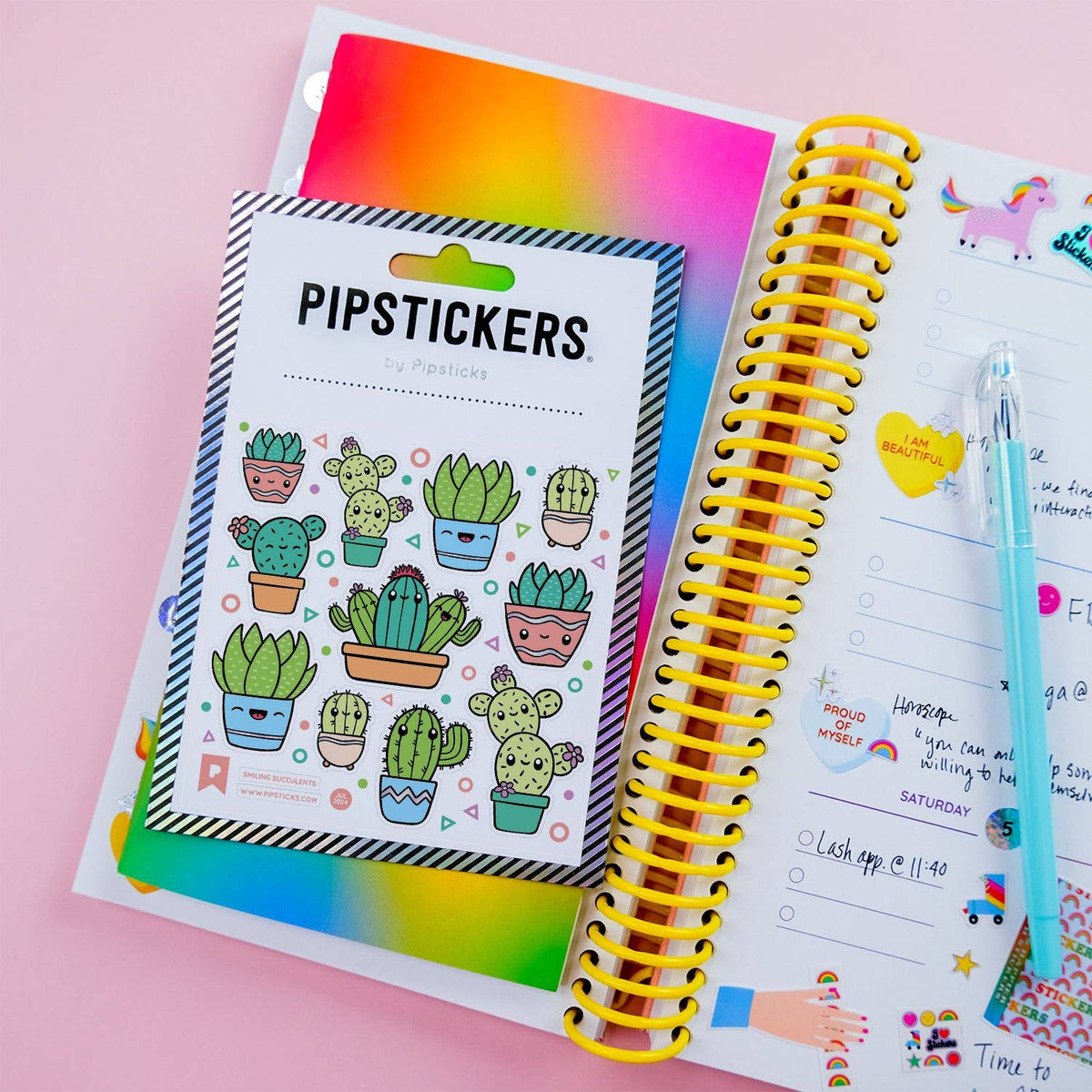 Smiling Succulents Holographic Sticker Sheet