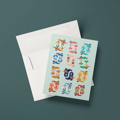 Cowboy Boots Blank Card Box Set - Bosc Paper Supply Co.