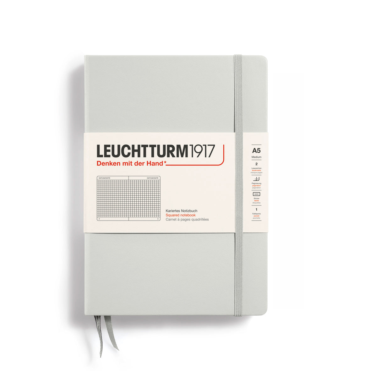 Medium (A5) Hardcover Notebook - Light Grey - Bosc Paper Supply Co.