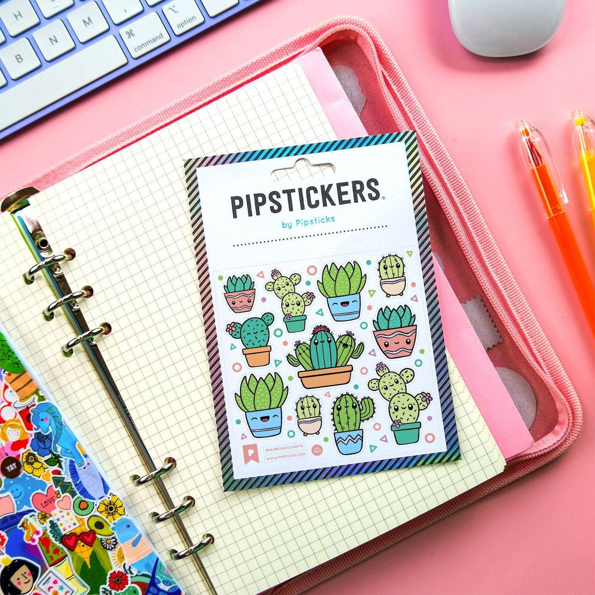 Smiling Succulents Holographic Sticker Sheet