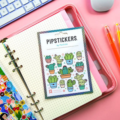 Smiling Succulents Holographic Sticker Sheet