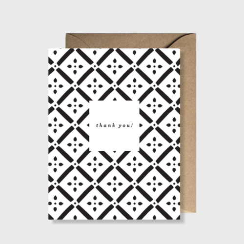 Black & White Thank You Card