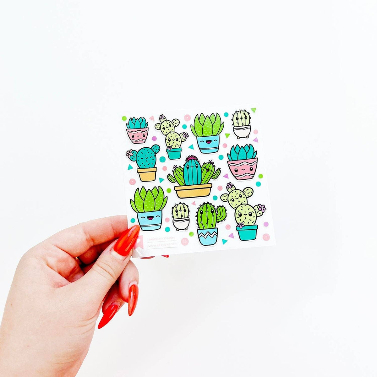 Smiling Succulents Holographic Sticker Sheet