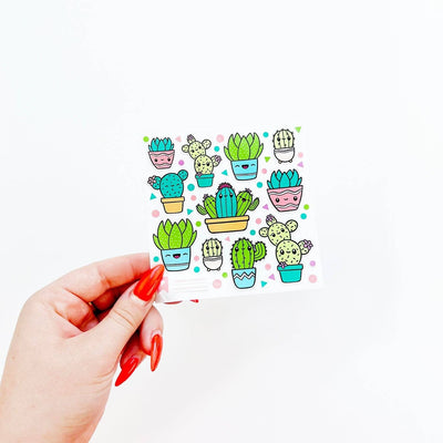 Smiling Succulents Holographic Sticker Sheet