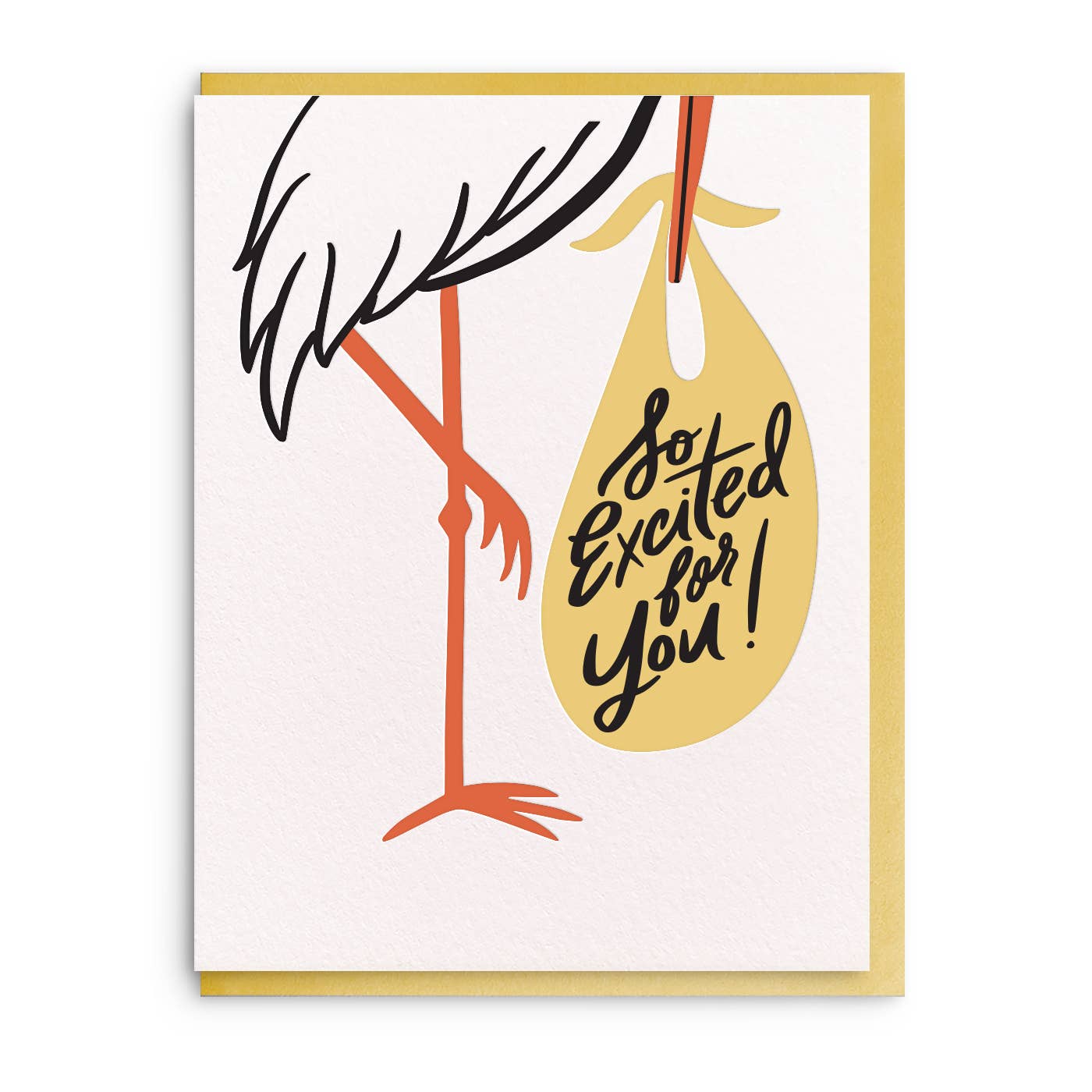 Stork Letterpress Baby Greeting Card - Bosc Paper Supply Co.