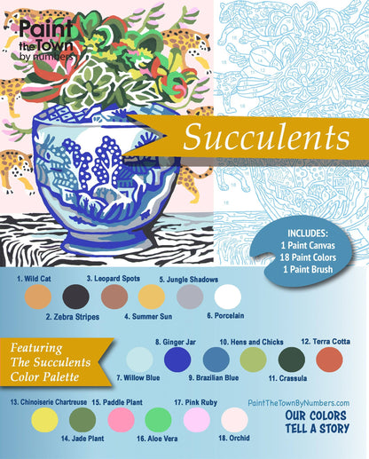 Succulents Paint by Number Kit - Bosc Paper Supply Co.