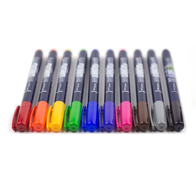 Fudenosuke Colors Calligraphy Brush Pens - 10-Pack - Bosc Paper Supply Co.