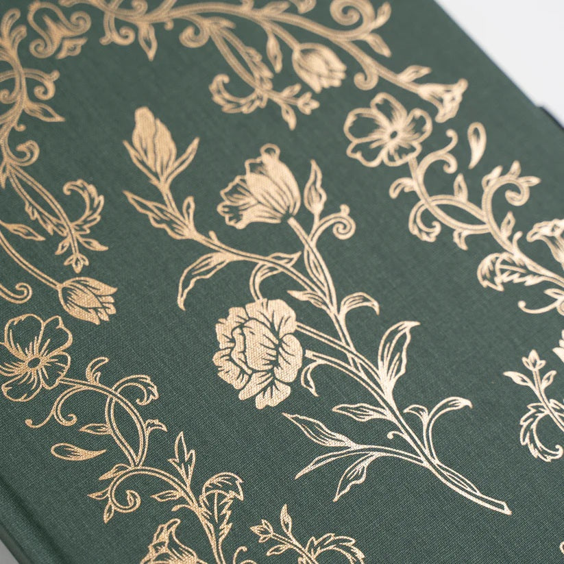 Antique Floral Dot Grid Notebook