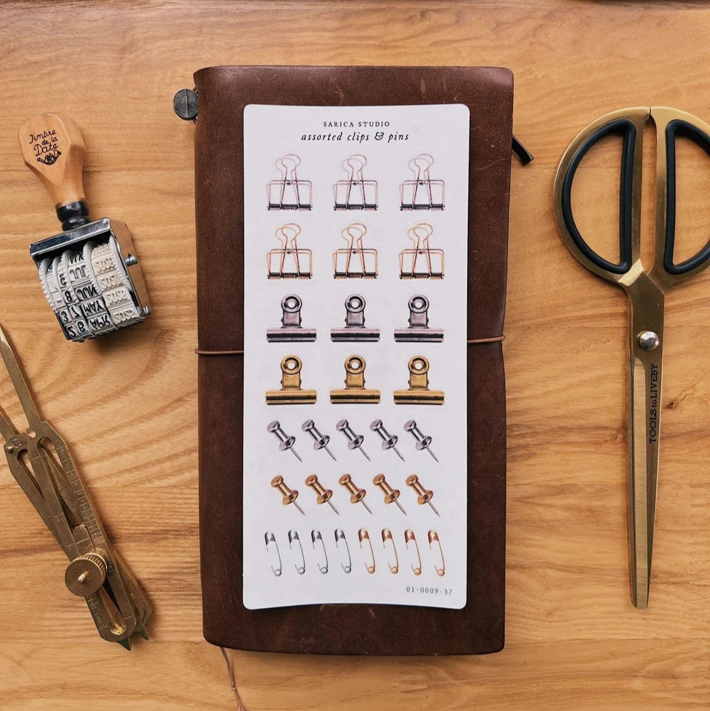 Assorted Clips & Pins Stickers