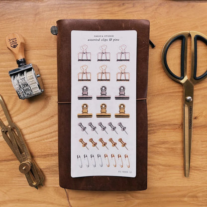 Assorted Clips & Pins Stickers