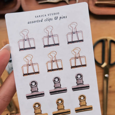 Assorted Clips & Pins Stickers