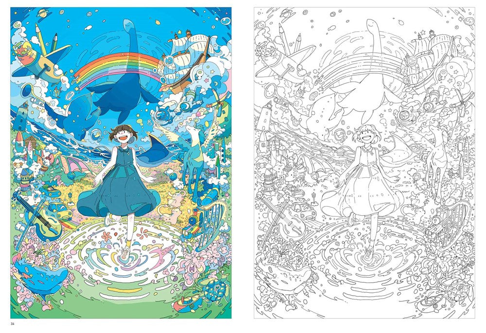 Dreams of Manga : A Magical Coloring Book