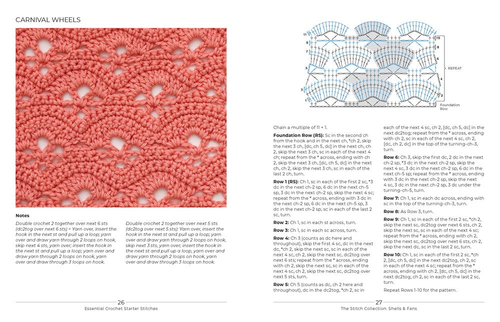 Essential Crochet Starter Stitches: Portable Stitch Companion: Solids, Shells & Fans, Openwork & Lace, and Simple Edgings