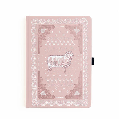 Archer & Olive Homespun A5 Dot Grid Notebook with blush pink sheep cover