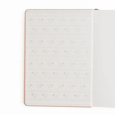 Homespun Notebook patterned inside cover and white pages