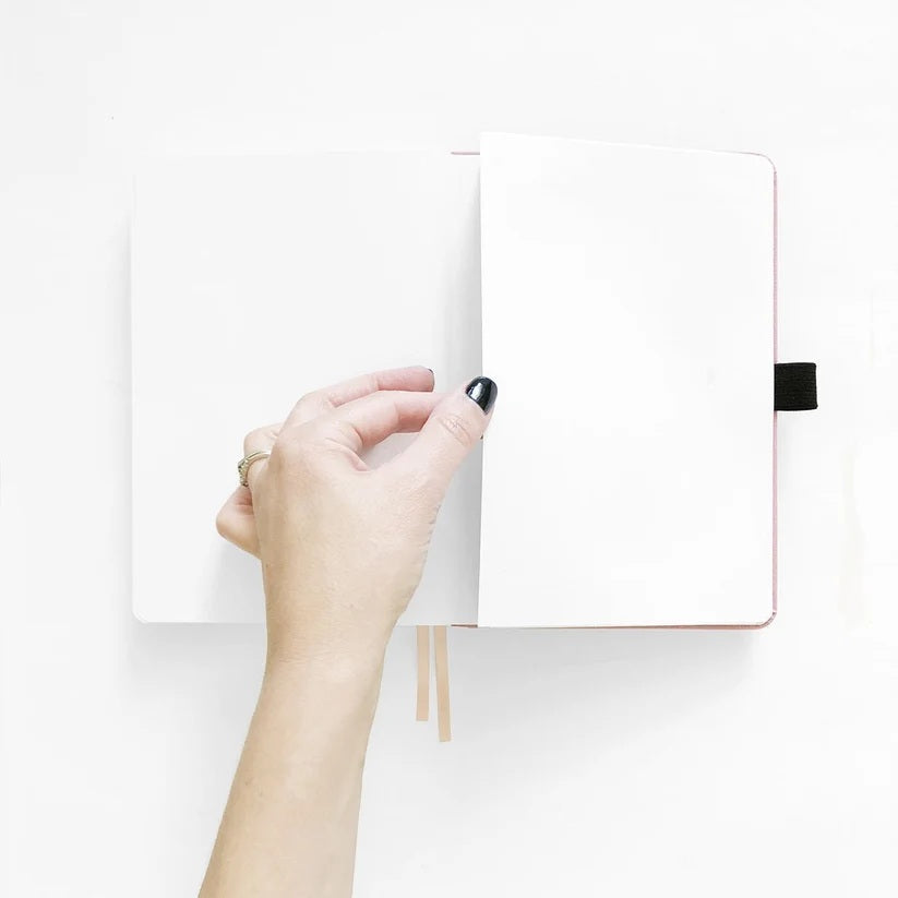 White dot grid pages inside the Homespun Notebook