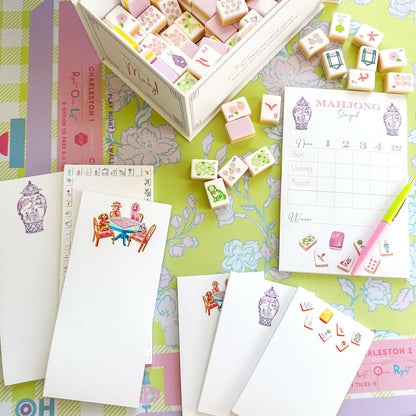 Dogs Playing Mahjong Notepad