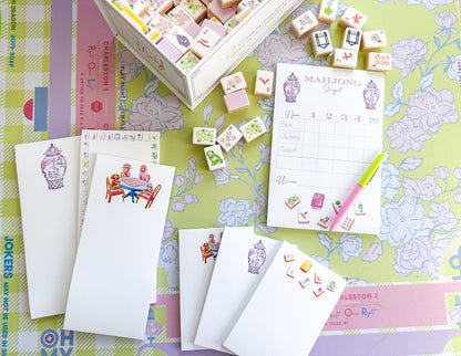 Purple Mahjong Ginger Jar Notepad