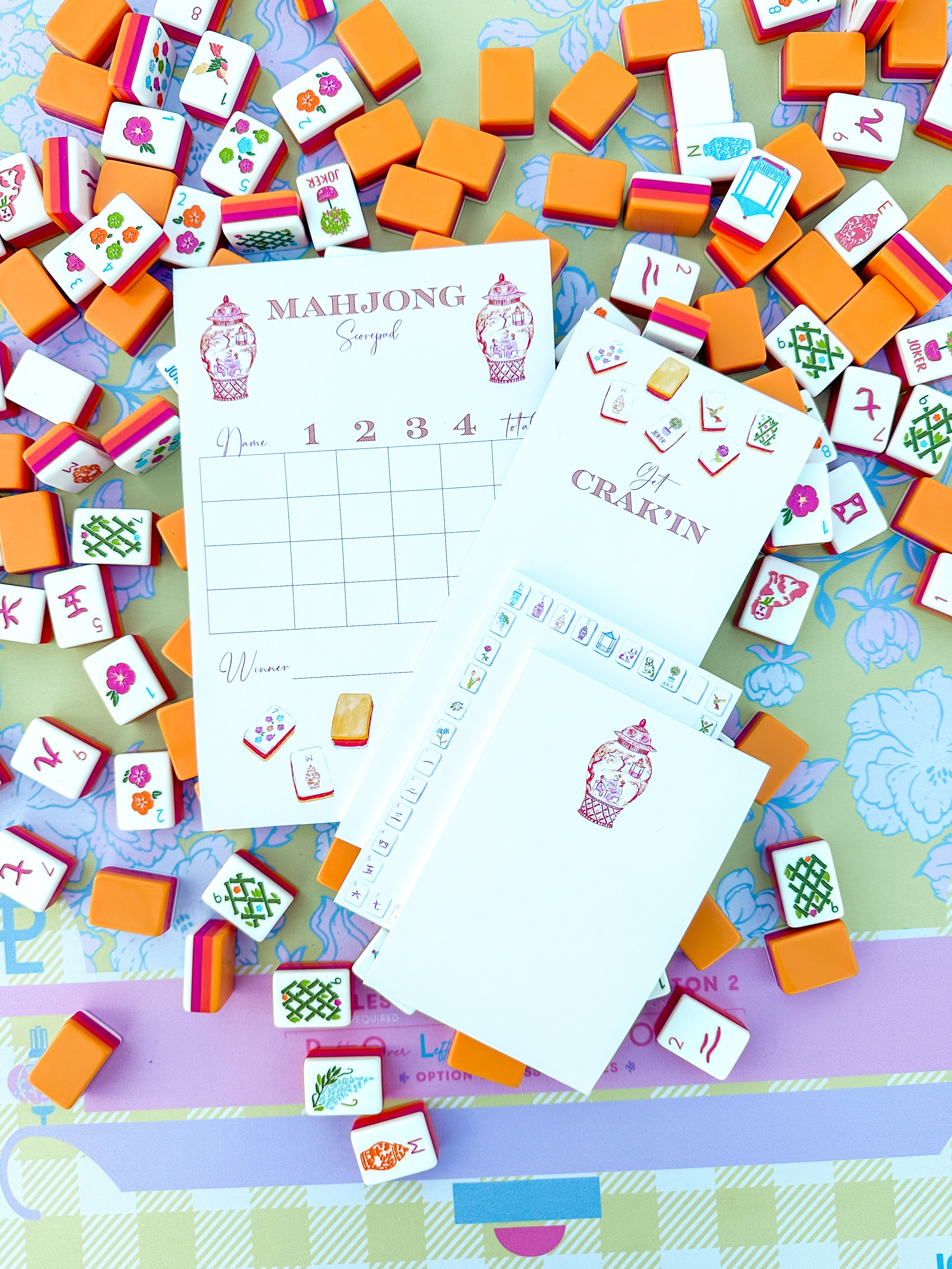 Orange Mahjong Ginger Jar Notepad