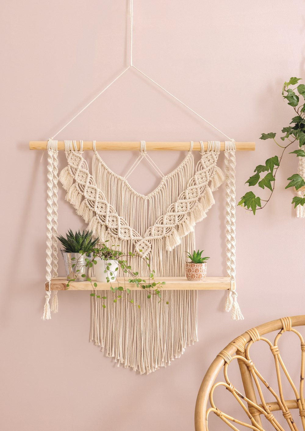 Macrame Plant Hangers, Shelves, and Baskets: 15 Unique Designs for Plant Displays