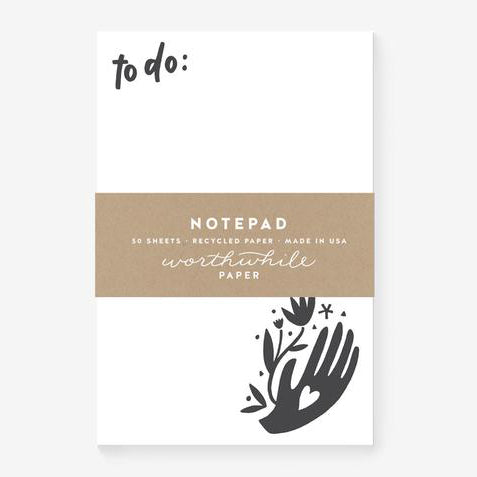 Hand, Heart & Flowers Notepad