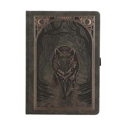 Wolf in the Night Dot Grid Notebook