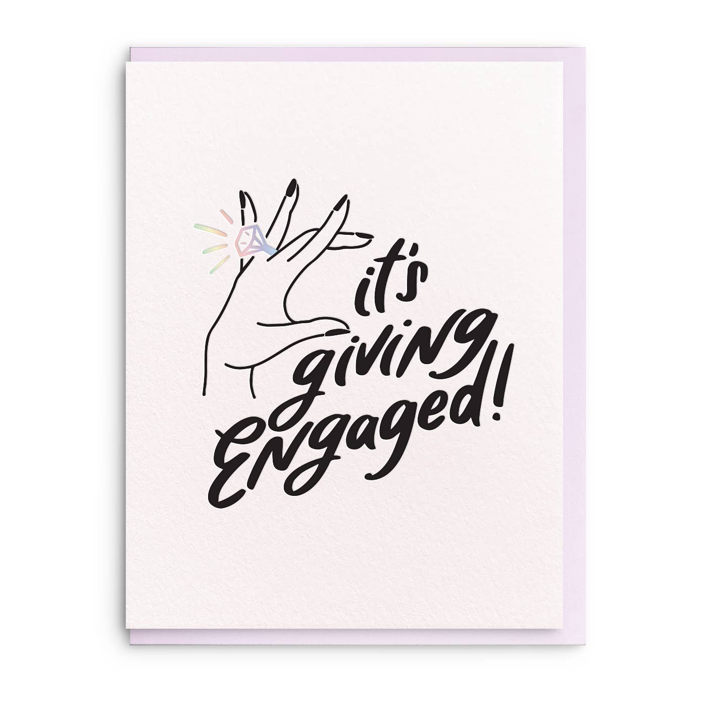 Giving Engaged Letterpress Engagement Greeting Card - Bosc Paper Supply Co.