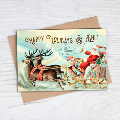 Happy Holidays & Shit Funny Christmas Card