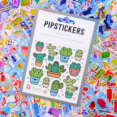 Smiling Succulents Holographic Sticker Sheet