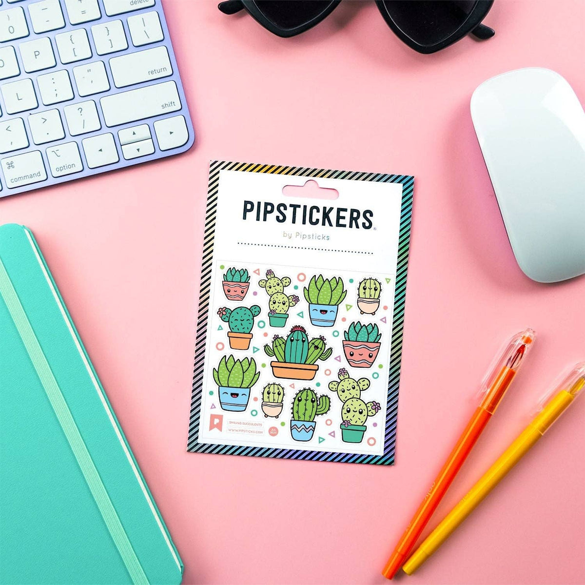 Smiling Succulents Holographic Sticker Sheet