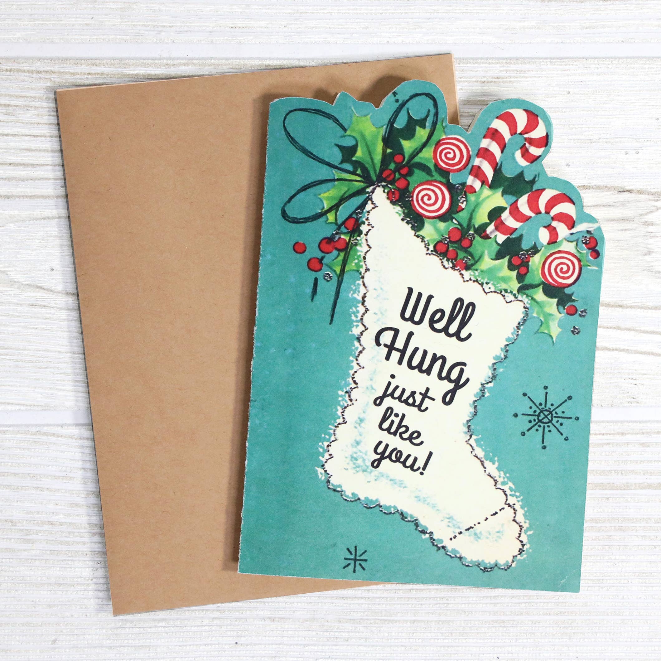 Well Hung Just Like You Funny Christmas Card