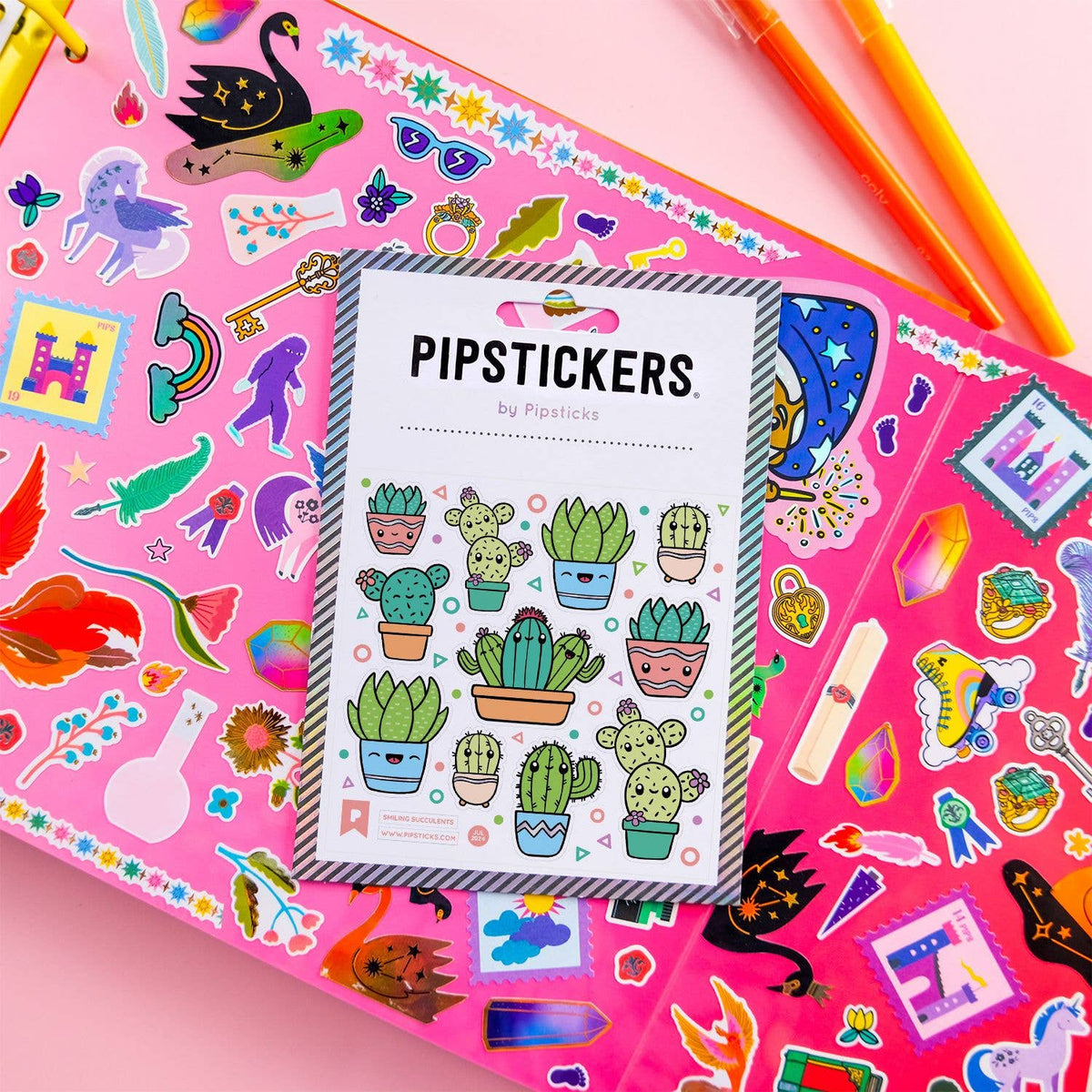 Smiling Succulents Holographic Sticker Sheet