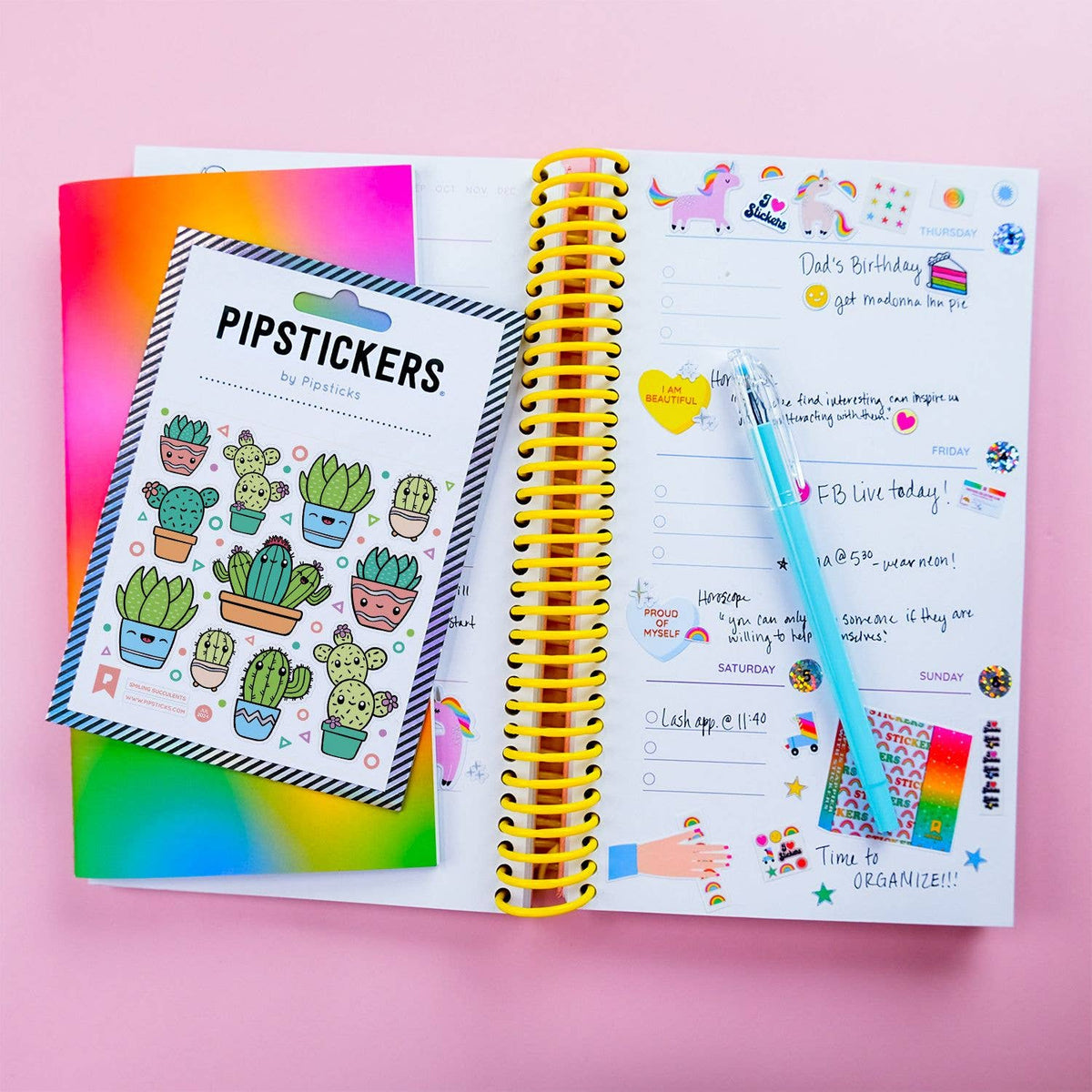 Smiling Succulents Holographic Sticker Sheet