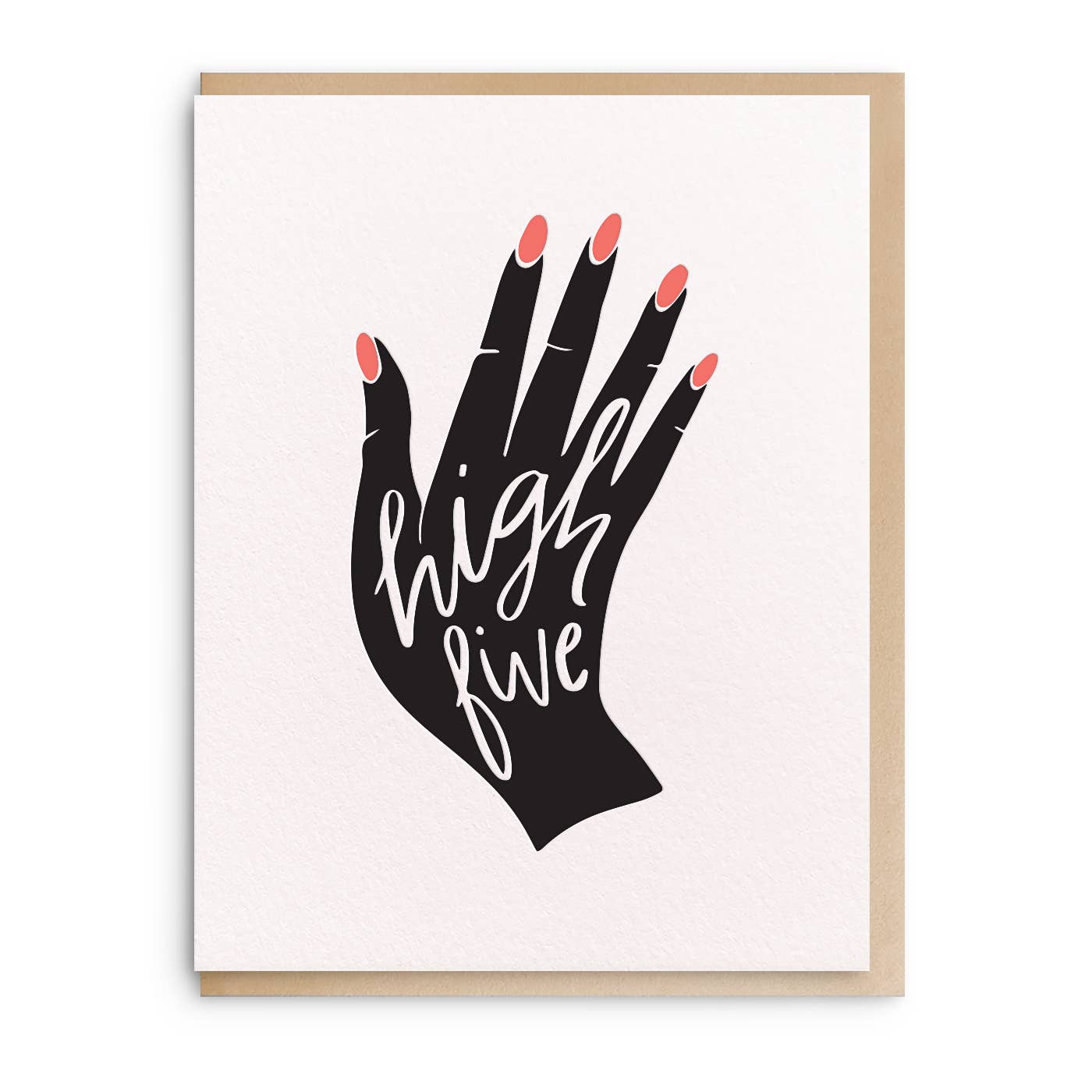 High Five Letterpress Everday Card - Bosc Paper Supply Co.