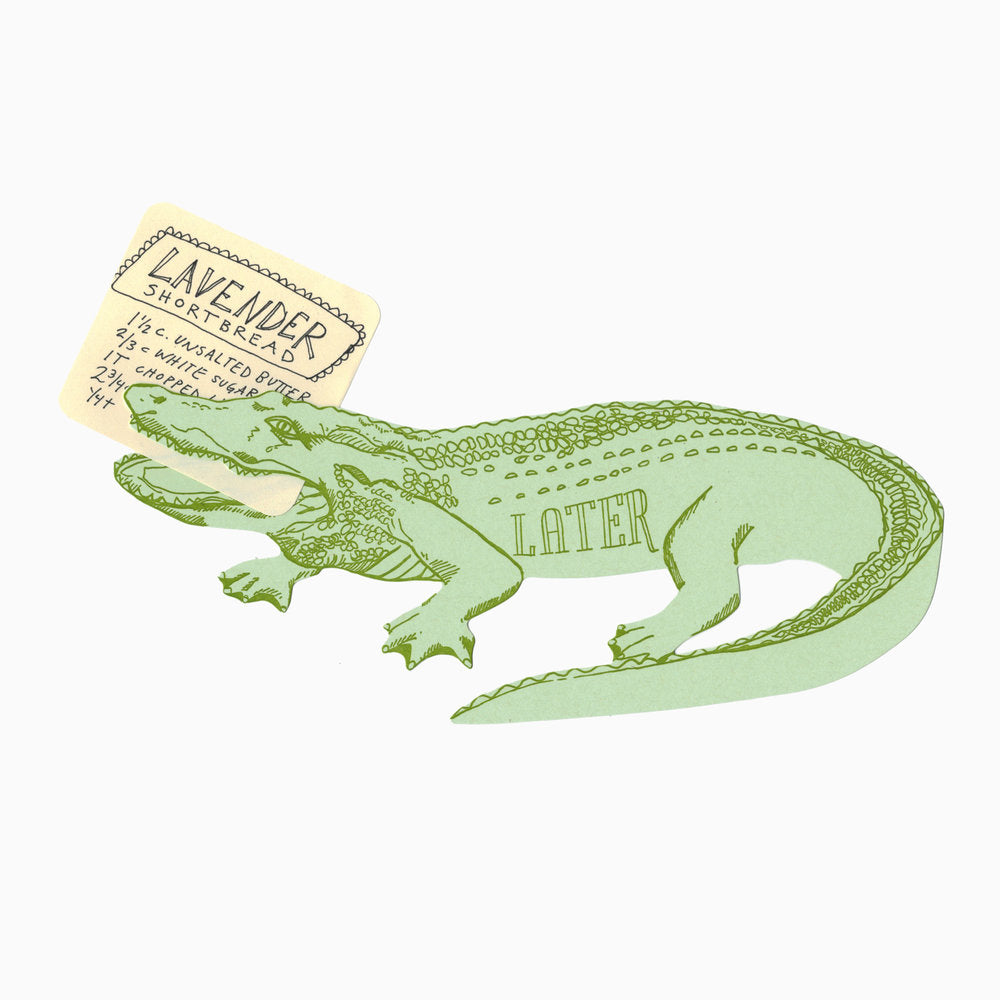 Letterpress Later Alligator Die Cut Gift Card - Bosc Paper Supply Co.